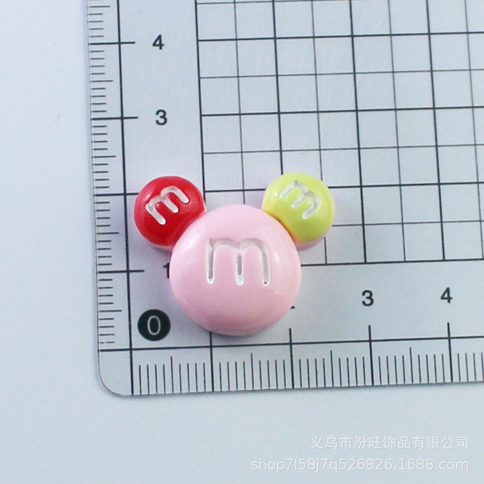 Wholesale Cartoon Colorful Cute Bean Cream Glue mobile Phone material Handmade Hair Accessories Resin Accessories
