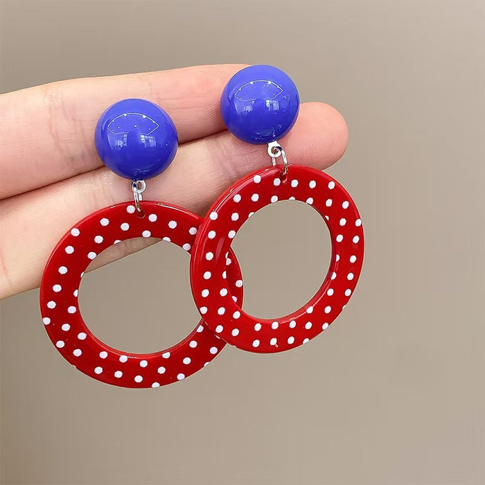 Wholesale Personalized retro red exaggerated circle earrings ear clip
