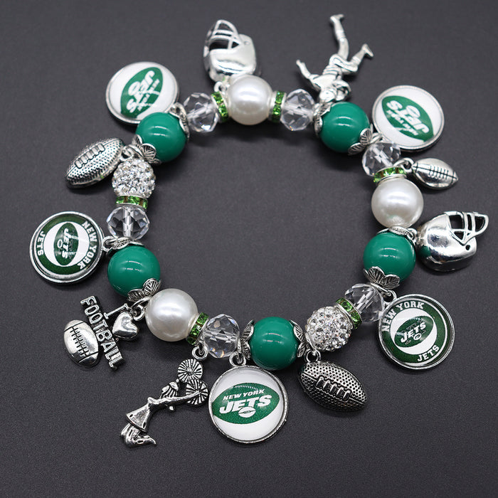 Wholesale Soccer Team Stretch Beaded Bracelet Unisex Steelers Saints