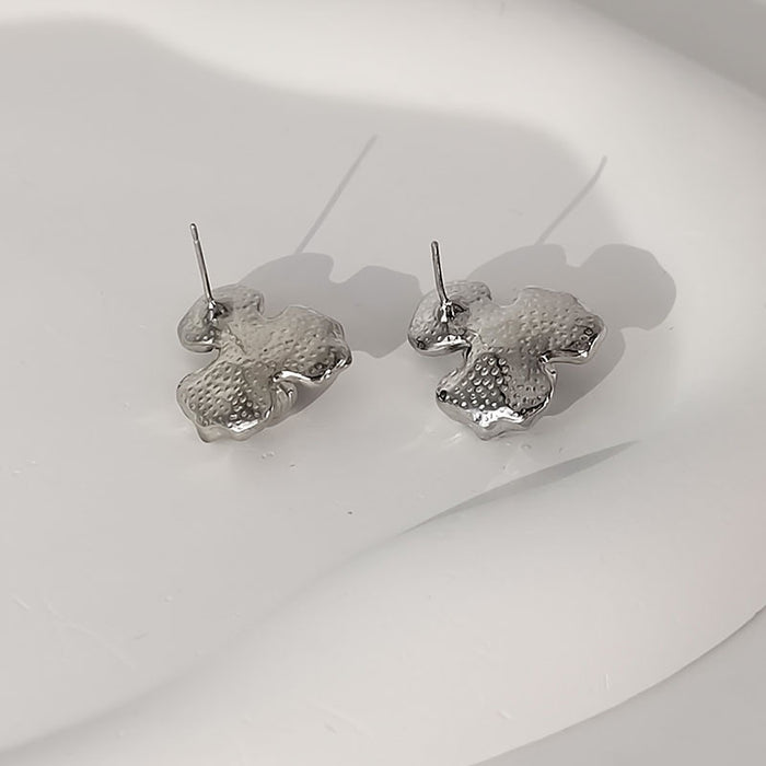 Wholesale Silver Needle Exquisite Light Luxury Diamond inlaid Flower Earrings with Silver Charm, niche high-end earrings