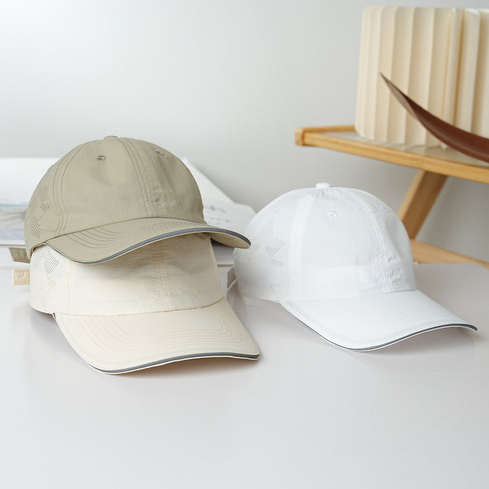 Wholesale Quick drying waterproof baseball cap, casual duckbill cap, perforated breathable reflective cap
