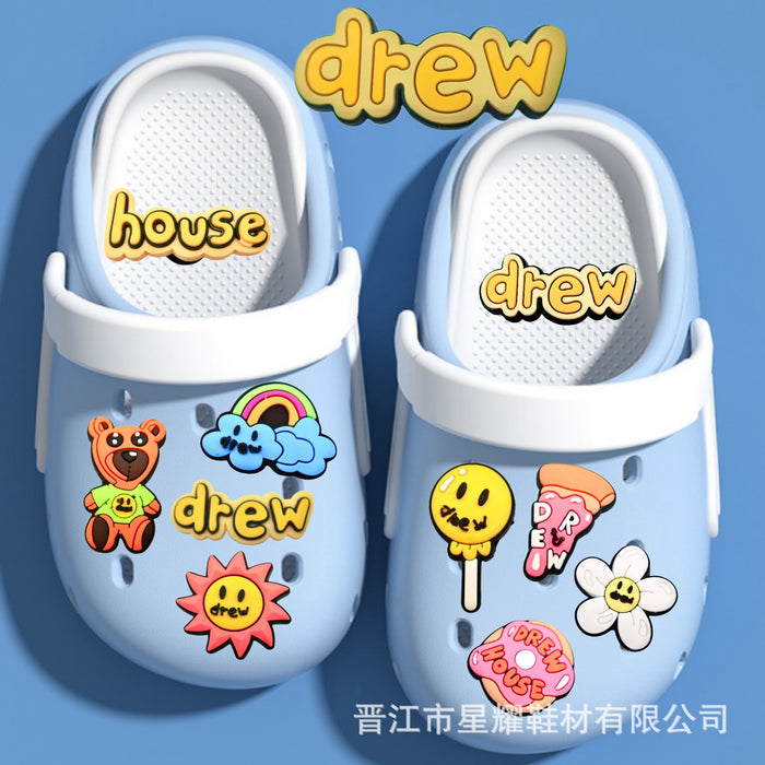 Wholesale Theme cartoon hole shoes, flower shoe buckles, DIY detachable shoe decoration accessories, PVC soft rubber in stock
