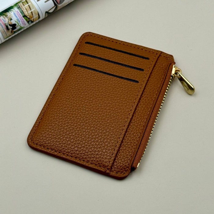 Wholesale PU Leather Zipper Card Holder Large Capacity Commuting Wallet MOQ≥2