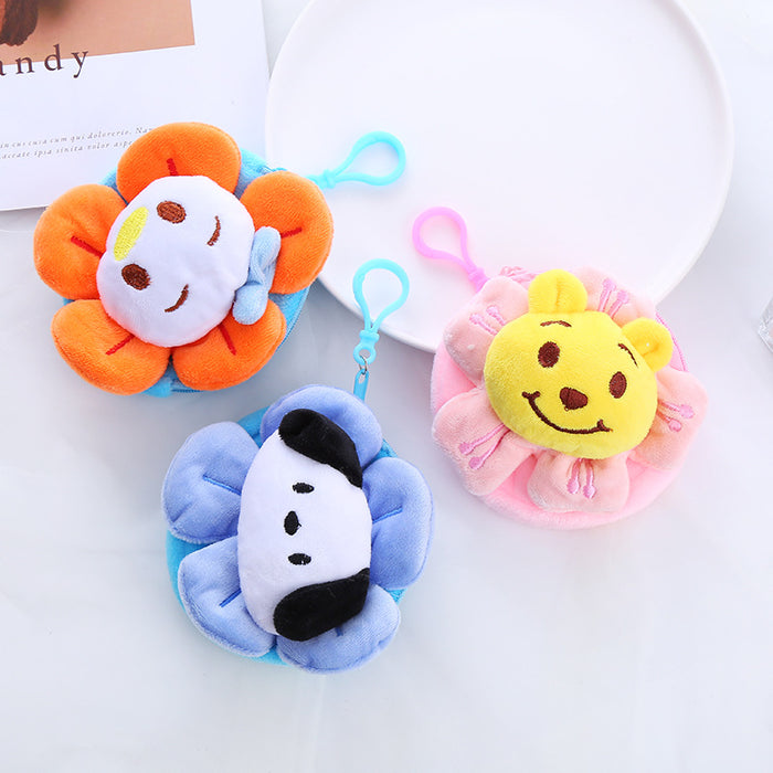 Wholesale Japanese Cartoon Sunflower Doll Coin Purse Mini Cute Keychain Headphone Bag, Backpack Hanging Accessories JDC-WT-XG010