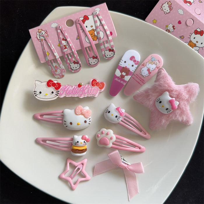 Wholesale  hairpin set  cute hello kitty hair accessories suit BB clip bangs clip