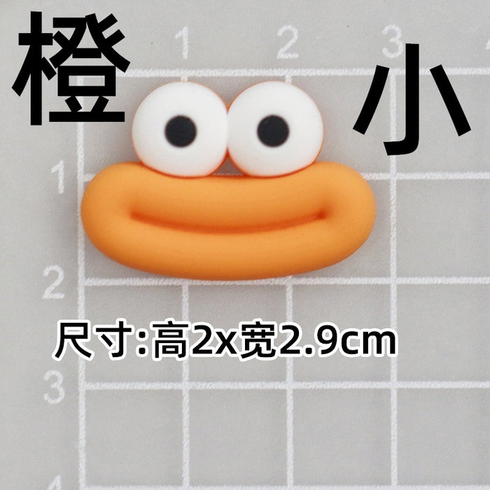 Wholesale 5pcs Big Small size cartoon sausage mouth eyes charger protective cover plush toy hairpin phone case accessories