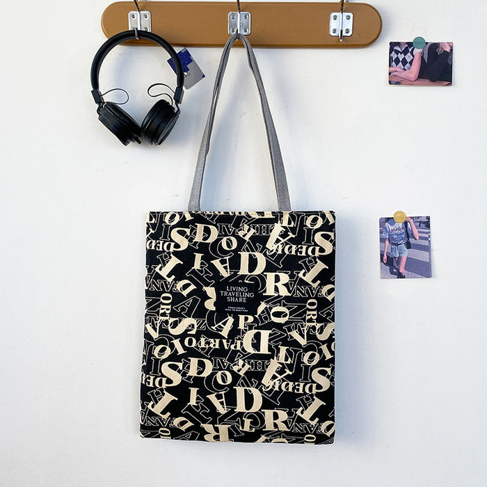 Wholesale Canvas bag, large capacity single shoulder women's bag, printed handbag, makeup bag, artistic canvas wholesale