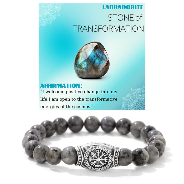 Wholesale Viking symbol bracelet with stone and gemstone bracelet