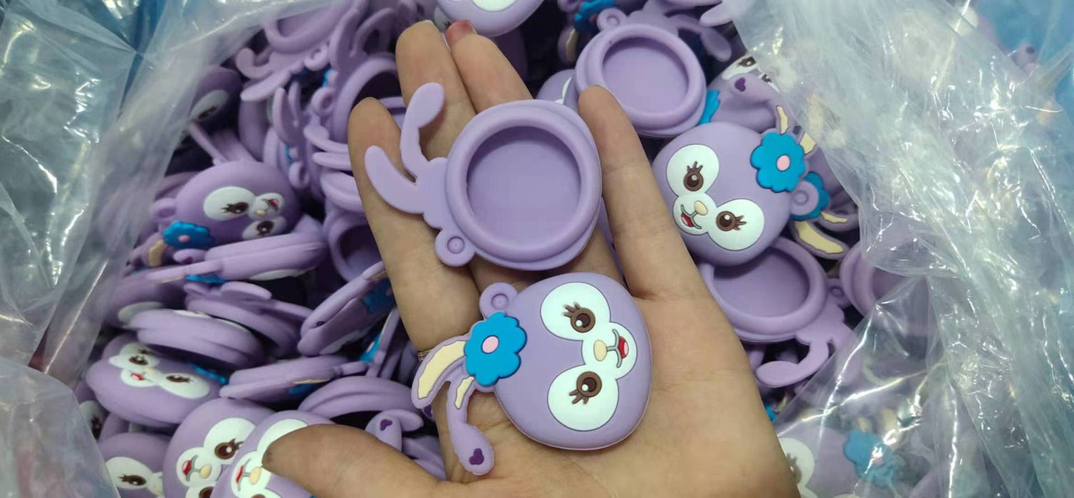 Wholesale PVC Protective Cover Cartoon Cute Anti-lost Device Silicone Protective Cover Keychain JDC-KC-YiJia001