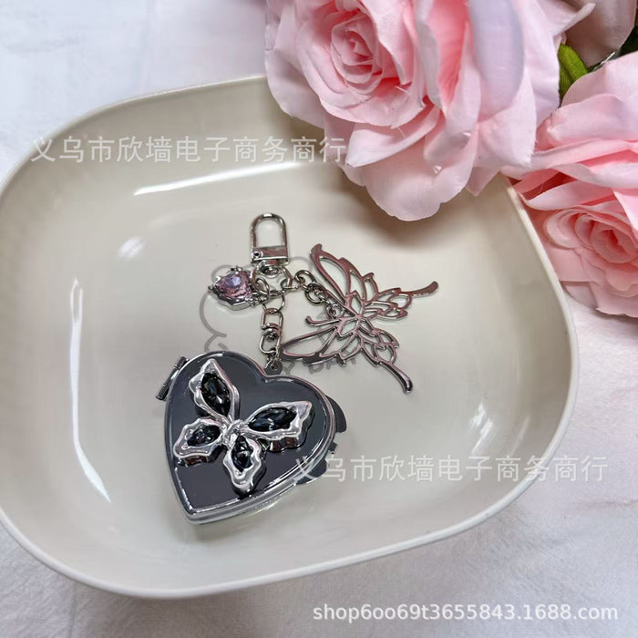 Wholesale Vintage butterfly and heart metal keychain