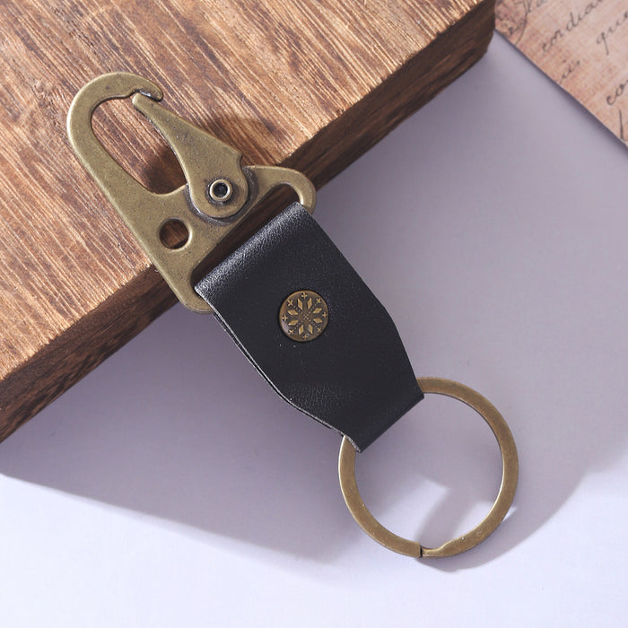 Wholesale Vintage Cow Pattern Leather Letter Keychain JDC-KC-YiTian009