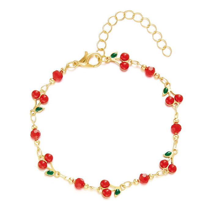 Wholesale Colored diamond heart-shaped chain bracelet