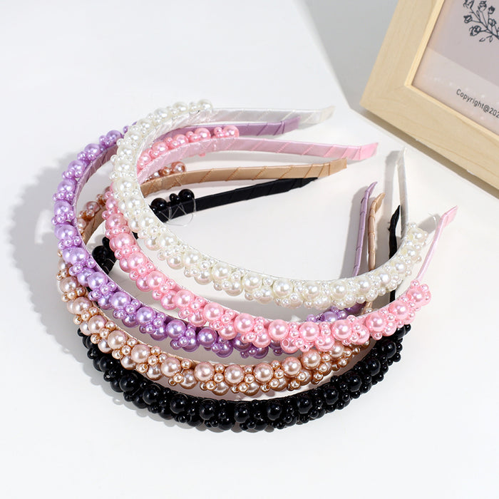 Wholesale Solid Color Pearl Headband JDC-HD-QianF001