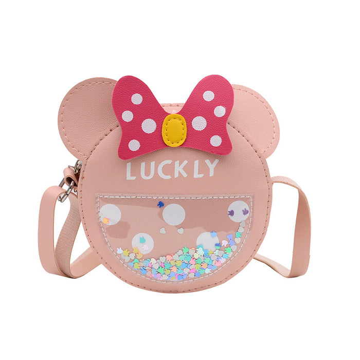 Wholesale New children's crossbody bag, cute little girl's bag, fashionable mini round bag, baby single shoulder coin purse