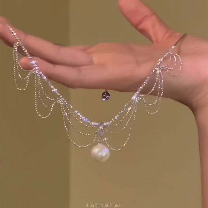 Wholesale Butterfly Beaded Double Layer Choker Necklace Trendy Fairy Jewelry Accessory
