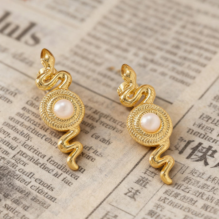 Wholesale Titanium steel snake-shaped earrings