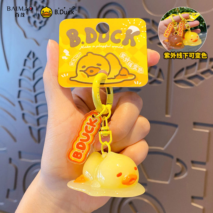 Wholesale Chic B Duck Light Changing Keychain Pendant Cute PVC Bag Charm Car Key Accessory