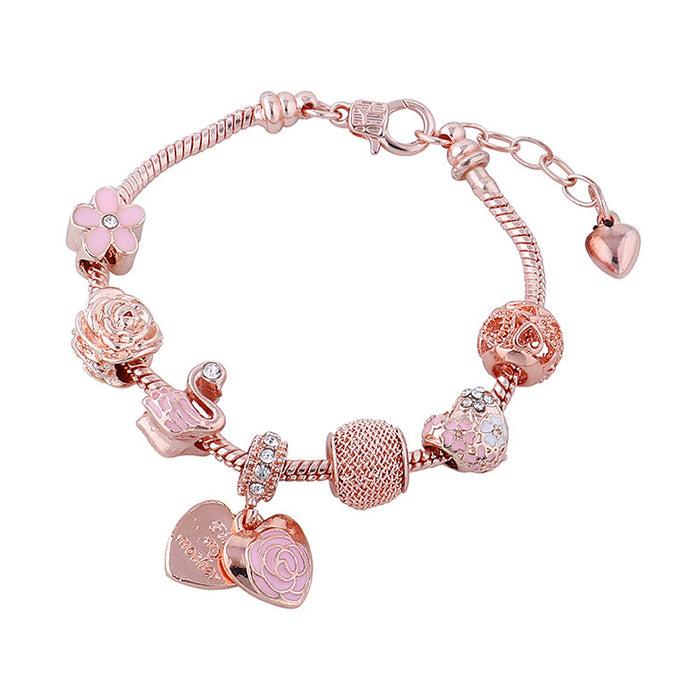 Wholesale Rose Heart Beaded Bracelet JDC-BT-Qianzi005