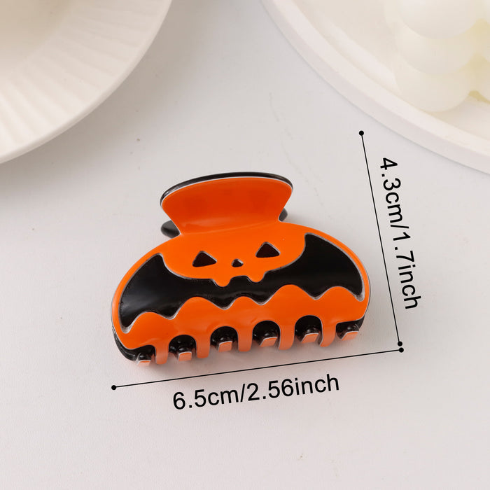Wholesale Pumpkin Skull Hair Claw Clip PVC Black Orange Shark Clip Women S Fashion Hair Accessory