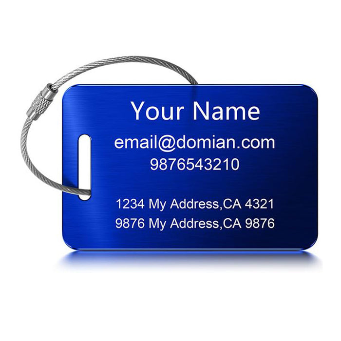 Wholesale Stainless steel tags, backpacks, luggage bags, travel cards, ID tags, steel wire keychains, stainless steel luggage tags