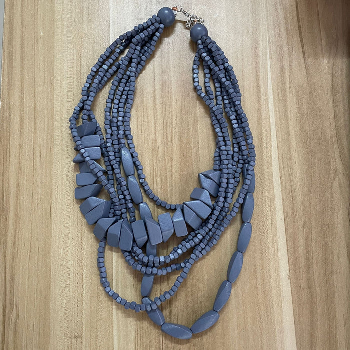 Wholesale Wooden Multi-layer Beaded Long Necklace JDC-NE-NanH006