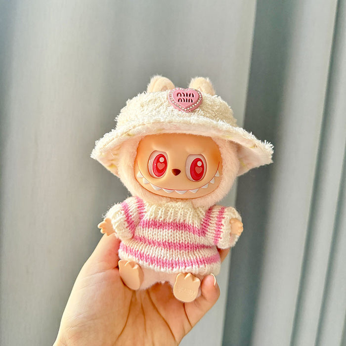 Wholesale Second generation clothing pink and white striped sweater outfit