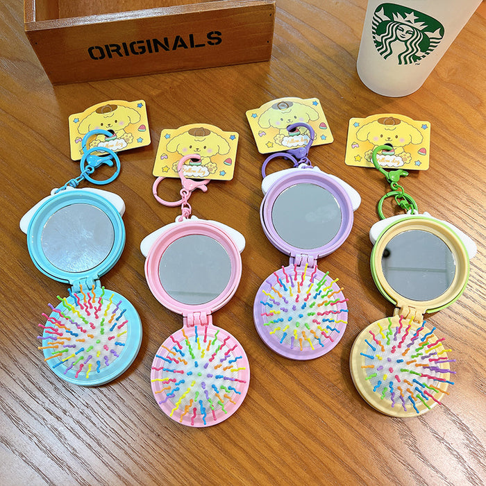 Wholesale Cartoon Portable Folding Airbag Comb Keychain Portable Comb Mirror Dual-Purpose Mini Mirror (S) JDC-KC-YanG015