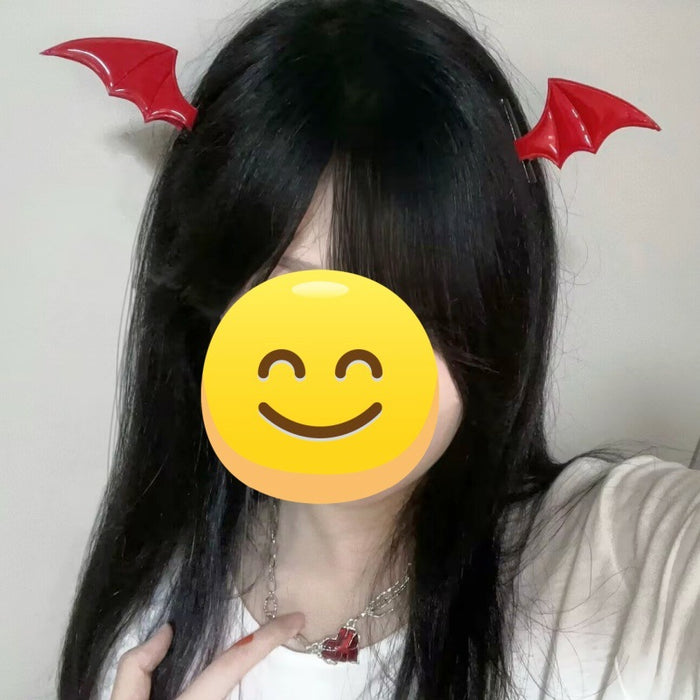Wholesale Gothic Devil Wings Hair Clip Black Leather Duckbill Clip Lolita Hair Accessory For Party Boutique Resale
