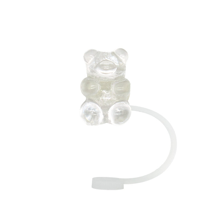 Wholesale Acrylic crystal transparent silicone straw cap, straw cover, straw clip, silicone lid