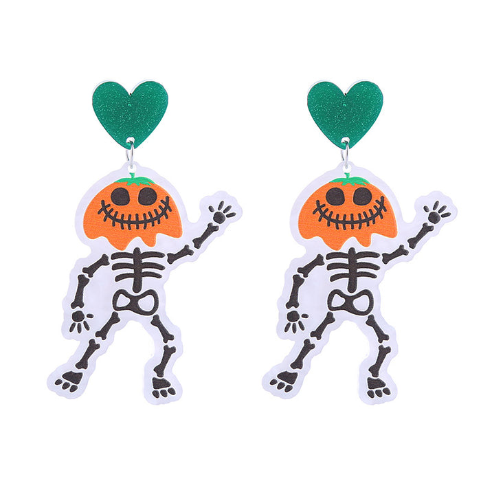 Wholesale Punk  Acrylic  Earrings Funny Pumpkin Skull Ghost Party Earrings