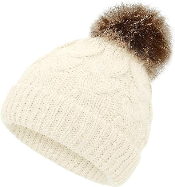 Wholesale winter children' s fur ball thickened wool hat