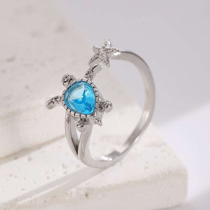 Wholesale Turtle Ring Summer Seaside Vacation Open Ring