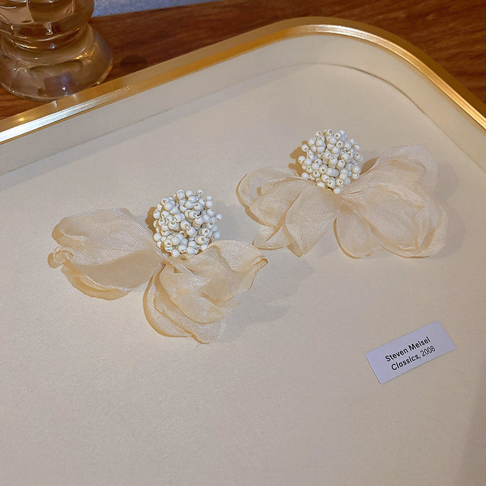 Wholesale Silver Needle Acrylic Lace Flower Earrings Elegant Earrings for Women