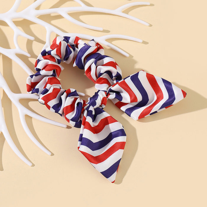 Wholesale 3PCS Printed Striped American Flag Independence Day Large Intestine Fabric Scrunchie JDC-HS-ZheZ001