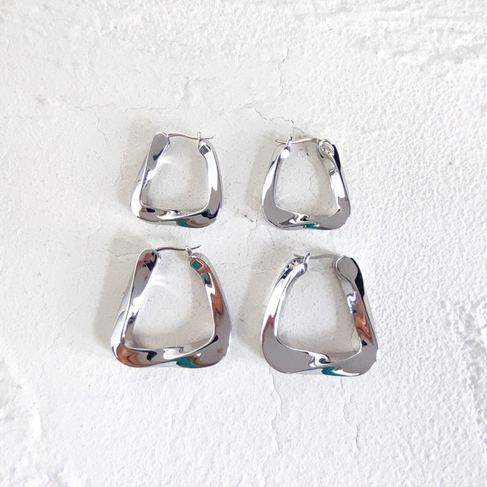 Wholesale Irregular earrings with simple personality, triangular exaggerated geometric earrings with elegant temperament