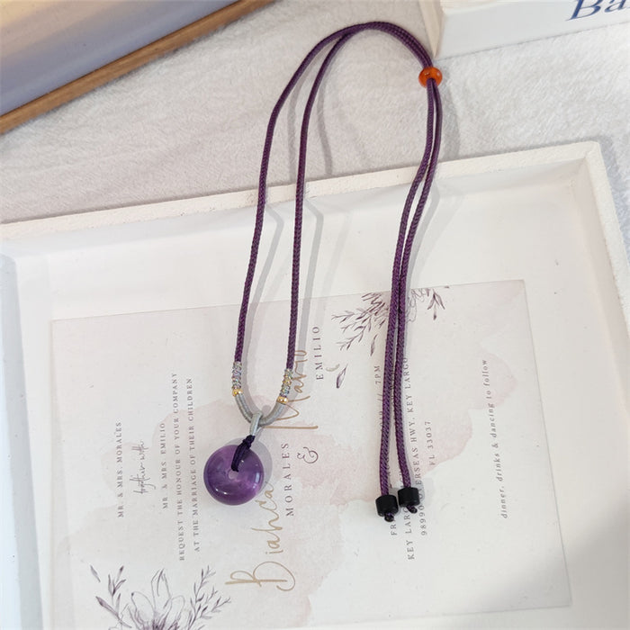 Wholesale Minimalist new necklace, minimalist temperament, purple pendant, collarbone chain