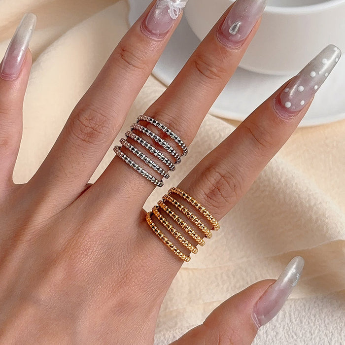 Wholesale Luxury and sophisticated irregular geometric stainless steel ring