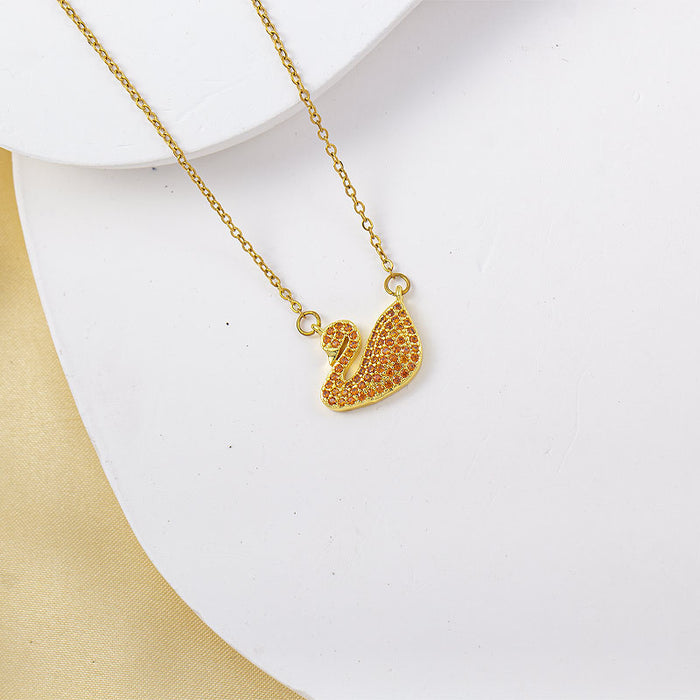 Wholesale Necklace for Women Gemstone Necklace Swan Pendant choker necklace