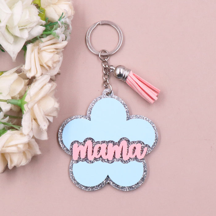 Wholesale Mother's Day Double Layer Splicing Mama Acrylic Keychain JDC-KC-XYan004