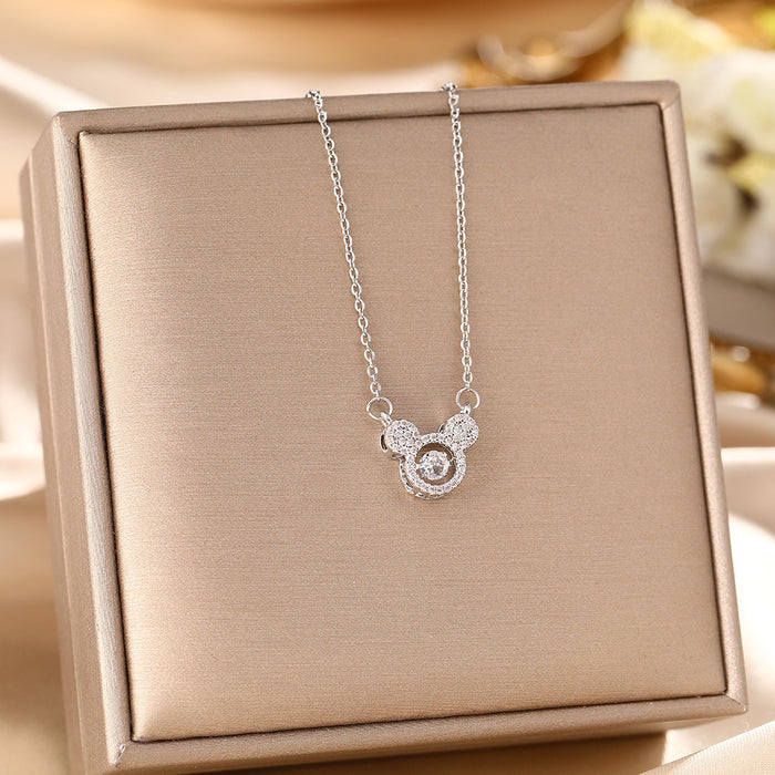 Wholesale Micro-Inlaid Zirconia Silver Titanium Steel Necklace JDC-NE-YinY001