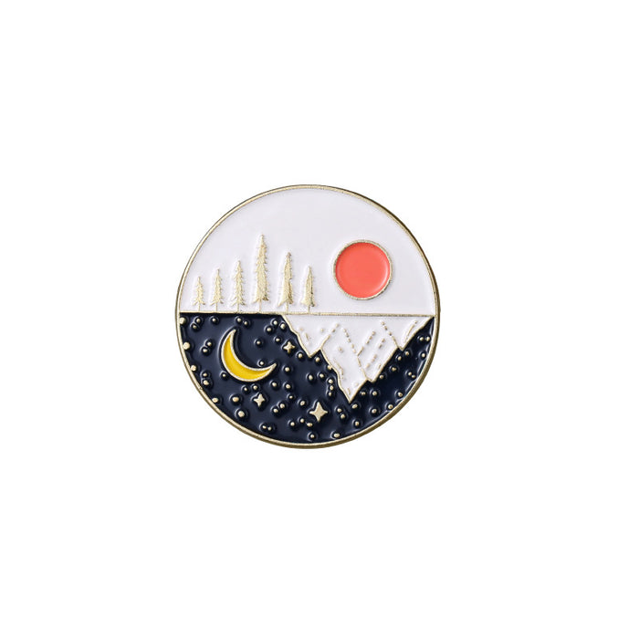Wholesale Iceberg Sun Moon Brooch Couple's Badge Collection Collar Decoration Backpack Pendant Clothing Corner Fixing