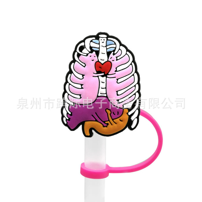 Wholesale 10pcs Silicone Medical Style Cartoon Straw Cover JDC-SCR-KuaJ006