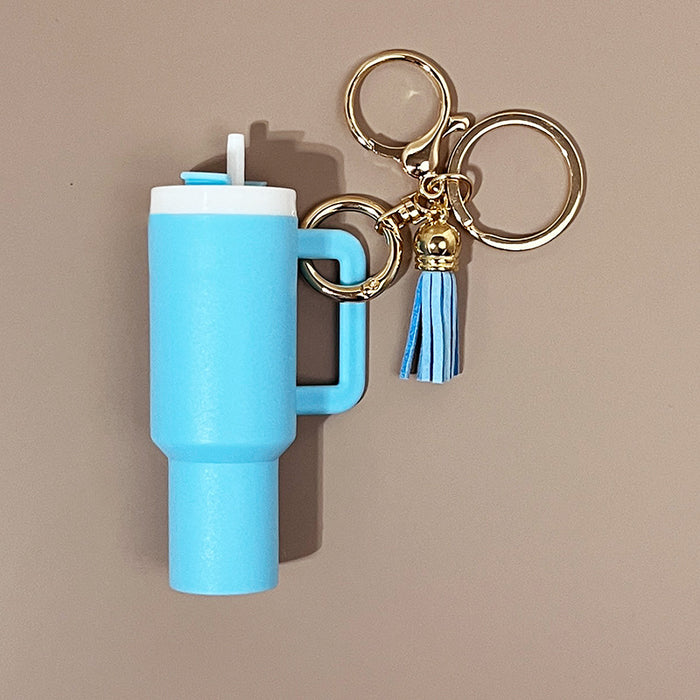 Wholesale Resin ice bullies cup keychain that can hold lip balm