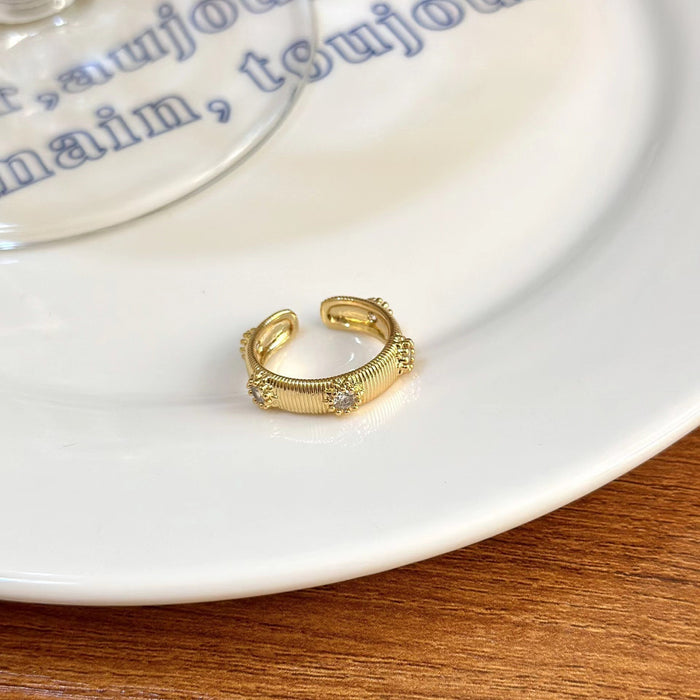 Wholesale  Golden Wire-drawing Ring Women's Index Finger Ring Opening