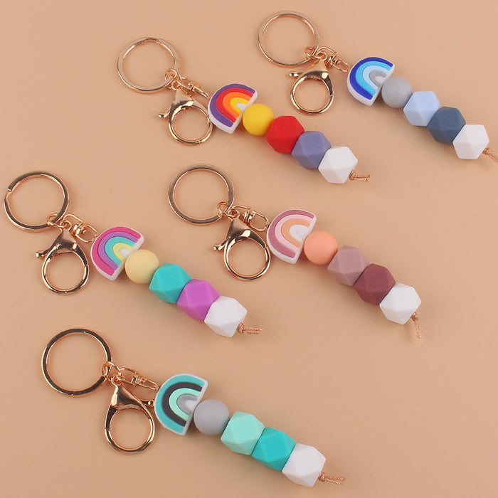 Wholesale Cartoon Rainbow Silicone Keychains