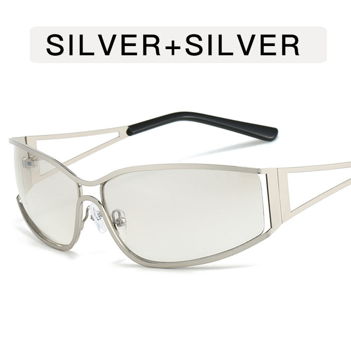 Wholesale Personalized sunglasses, hollow metal sunglasses, cycling narrow frame sunglasses