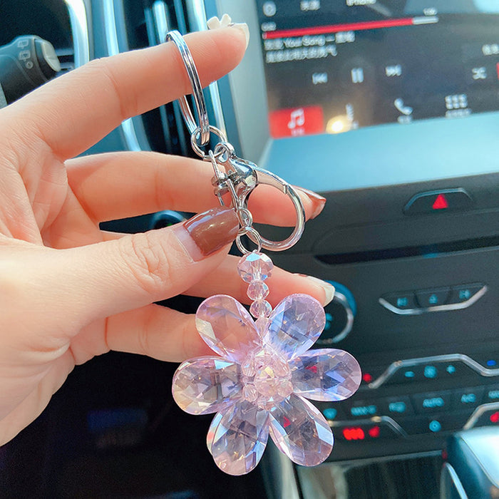 Wholesale Crystal Six Petal Flower Keychain JDC-KC-LX057