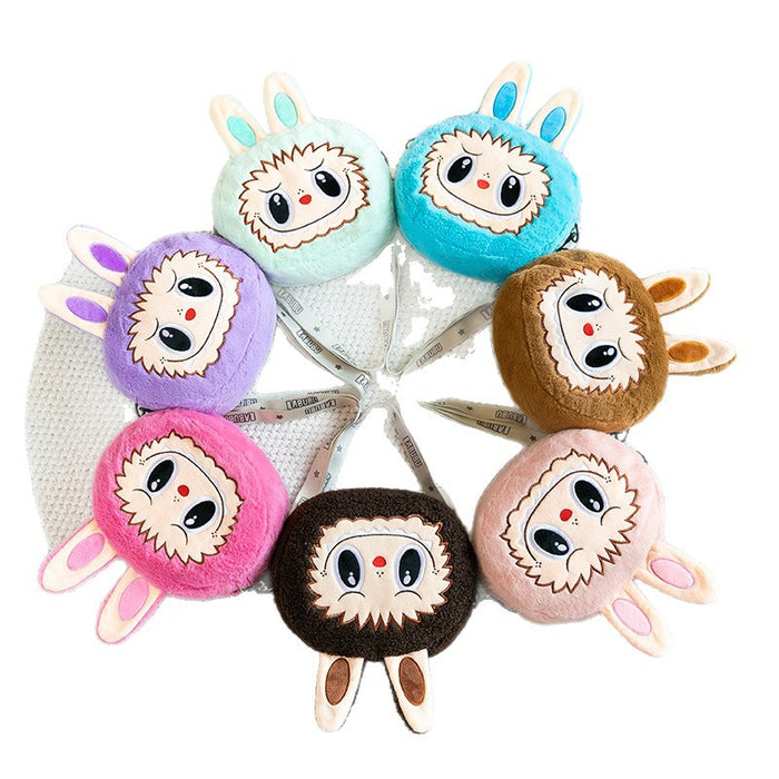 Wholesale Children' s plush bag new cartoon messenger bag large capacity pull cloth doll bag plush toy mobile phone bag