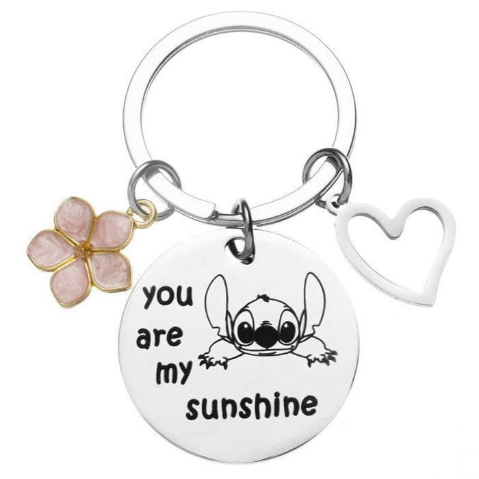 Wholesale You Are My Sunshine Pendant Necklace Love Stainless Steel Keychain JDC-KC-Mingl003