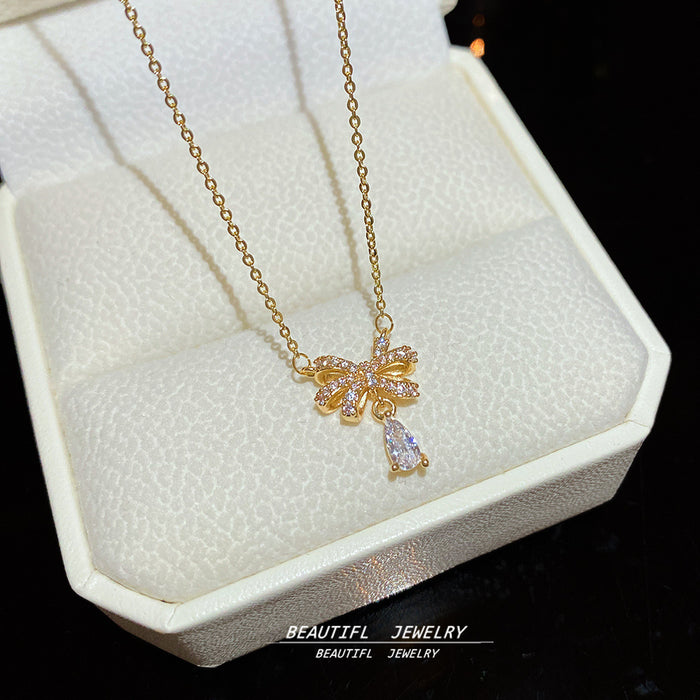Wholesale Full Diamond Bow Necklace for Women choker necklace